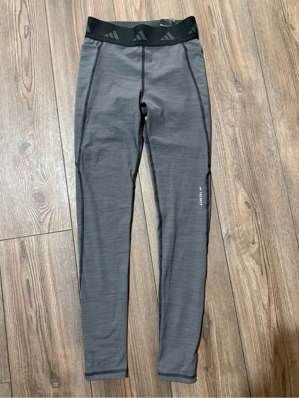 Adidas Techfit Training Leggings XS Gray High Rise Compression Tights NWT